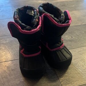 Black and Pink Winter Boots